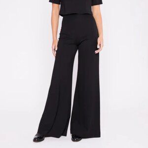 NEW NWT! RIPLEY RADER MAGIC PANTS BLACK PONTE KNIT WIDE LEG PANTS HIGH RISE sz 2